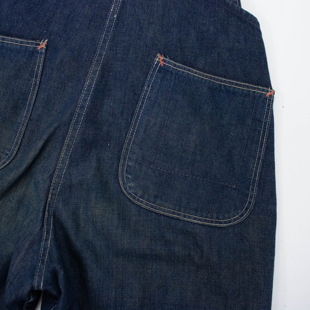 VINTAGE 1940’s indigo overalls with wreath buttons size small - Picture 8 of 8